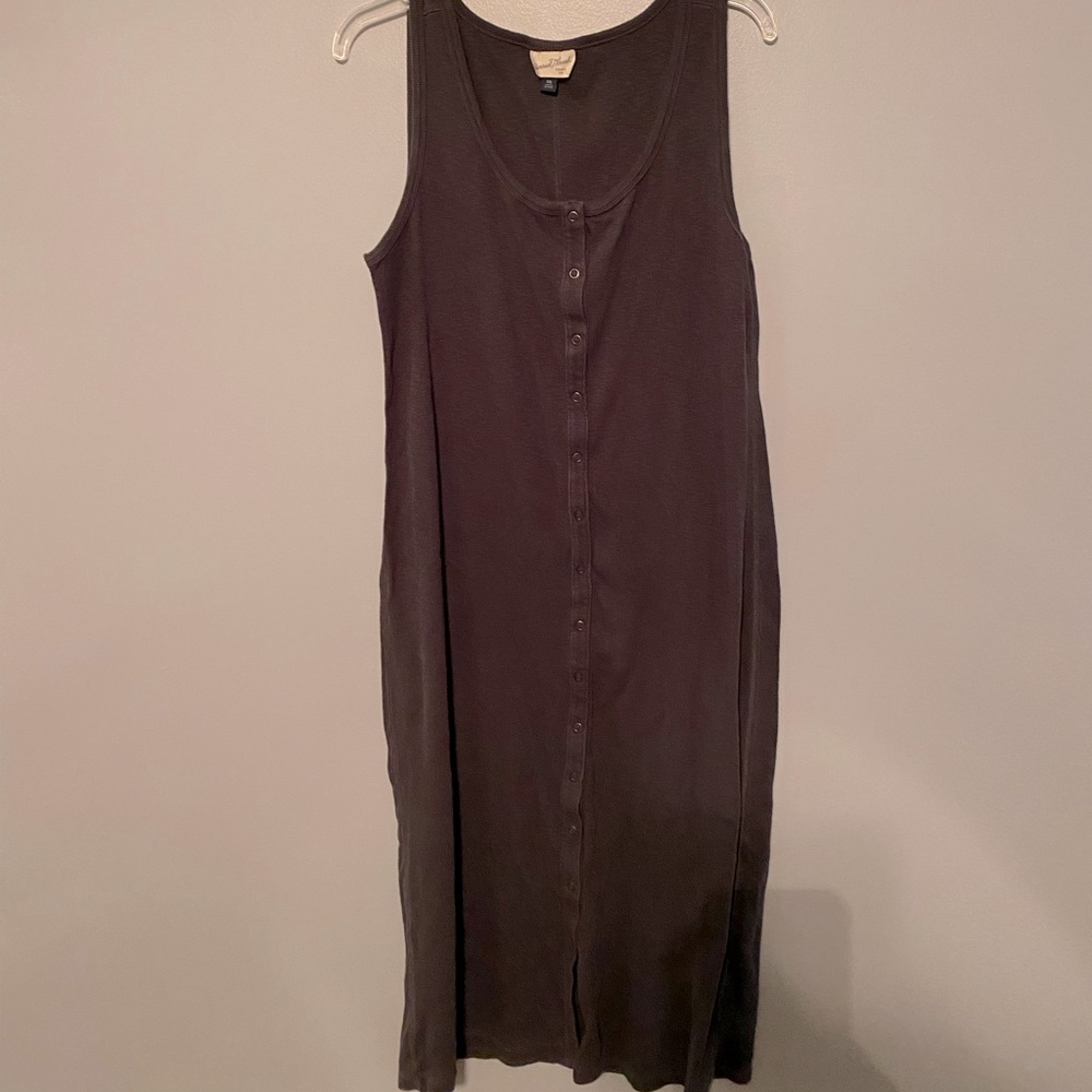 Universal Thread snap front ribbed tank dress midi xxl gray